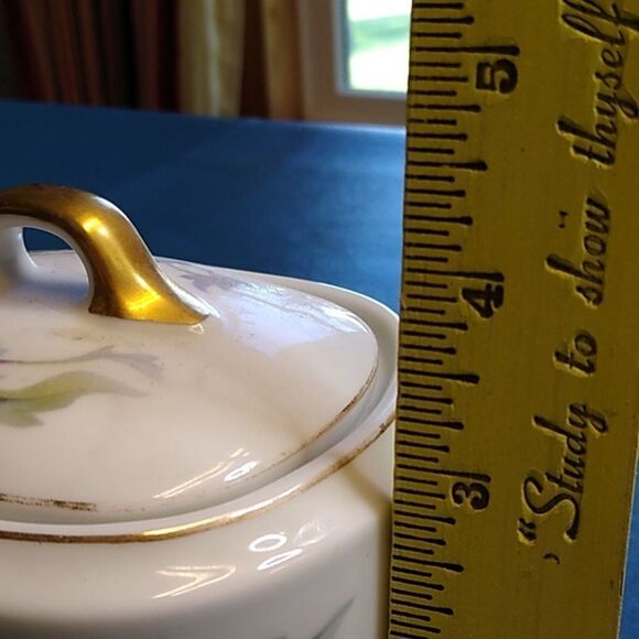 Vintage TK Thuny Sugar Bowl with Lid Floral with Gold Trim Lavender Cottagecore - Picture 9 of 9